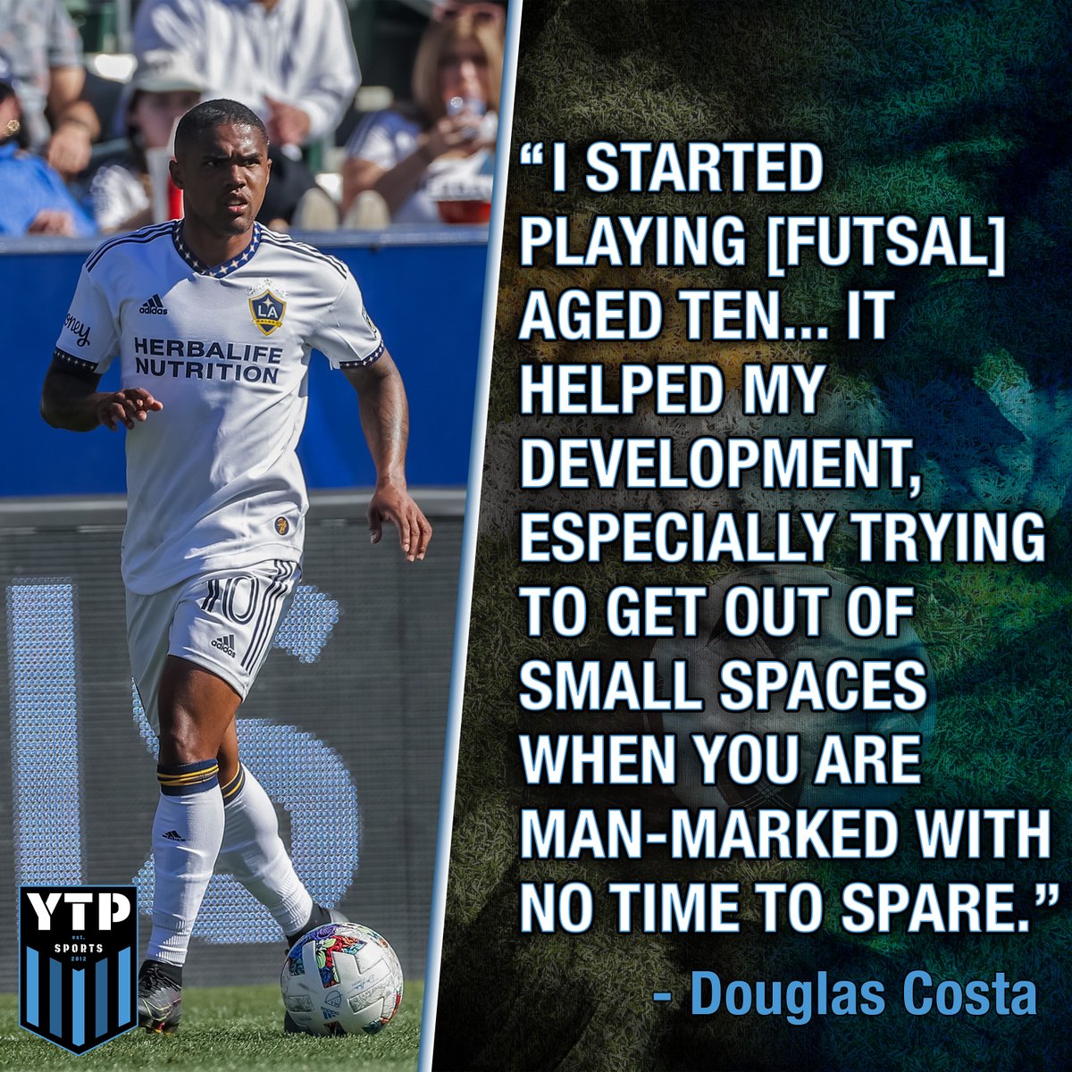 Douglas Costa was always known for his work in close to his opponents. He's always excelled in dribbling, speed, and acceleration. Some of these attributes he can now credit to his learning of Futsal at a young age.

#LAFC #ytpsports