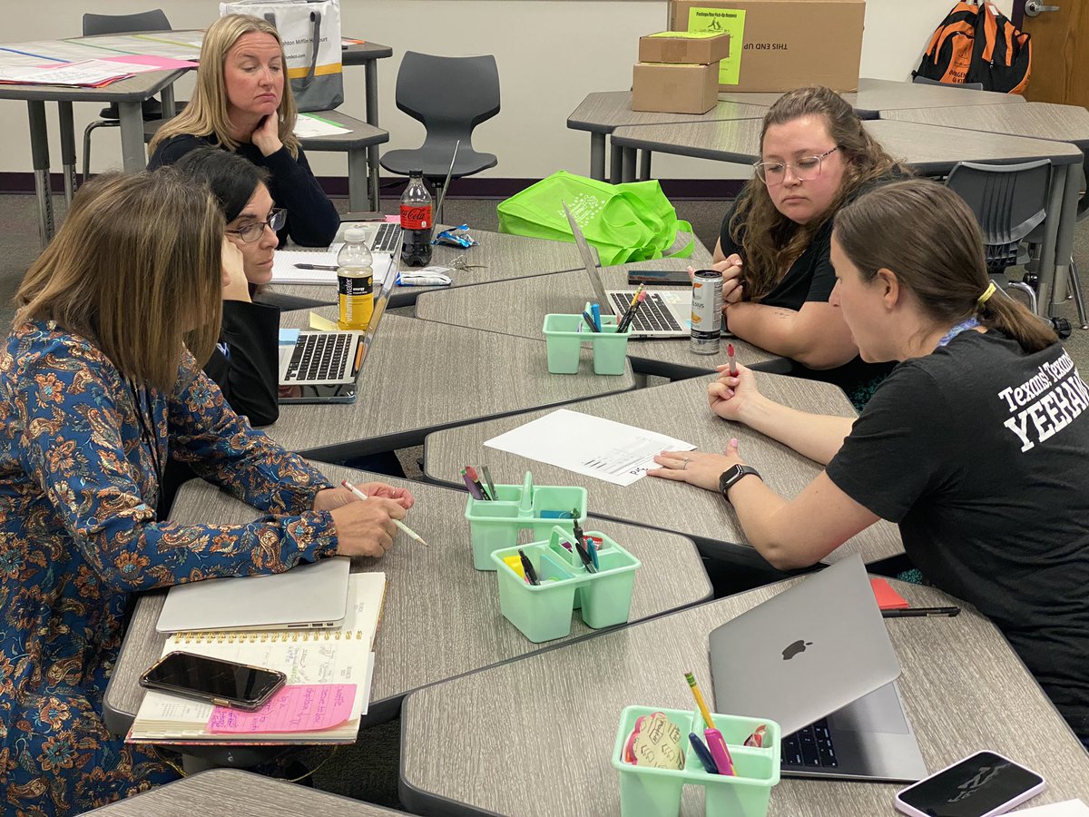 ThatSciLady's tweet photo. @BESTexans teachers are analyzing data and making plans to meet students’ needs in PLC today https://t.co/bt2C26Y0GV
