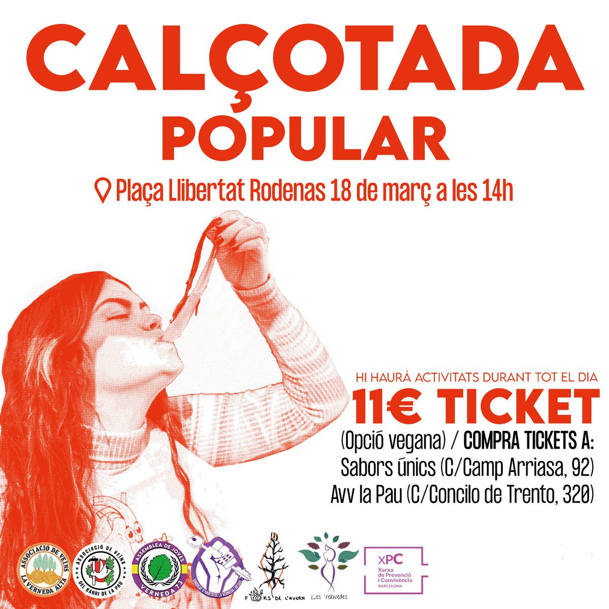 SHVernedaBesos's tweet photo. 📣 Arriba la calçotada popular de la Verneda!

El dissabte 18 de març celebrarem al barri una calçotada conjuntament amb altres col·lectius amb activitats tota la tarda

Guardeu data i doneu-vos pressa amb comprar el ticket, que volarà!

Més informació al fil 👇 https://t.co/HS6msHrtBZ