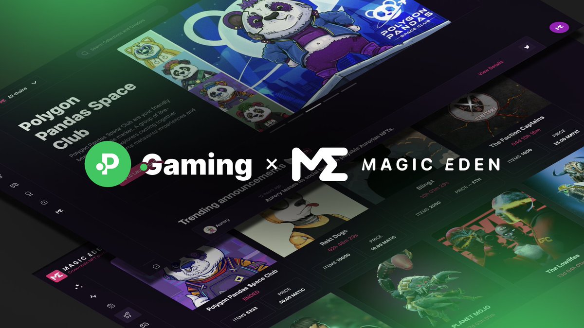 GAM3S.GG (@gam3sgg_) on Twitter photo We are proud to announce our partnership with <a href="/MagicEden/">Magic Eden 🪄</a> to take web3 gaming to the next level through both our platforms & communities✨
Together, we'll continue to shine a light on the top gam3s and help build a new era of gaming that is fun, accessible, and rewarding 💜💚 We are proud to announce our partnership with <a href="/MagicEden/">Magic Eden 🪄</a> to take web3 gaming to the next level through both our platforms & communities✨
Together, we'll continue to shine a light on the top gam3s and help build a new era of gaming that is fun, accessible, and rewarding 💜💚