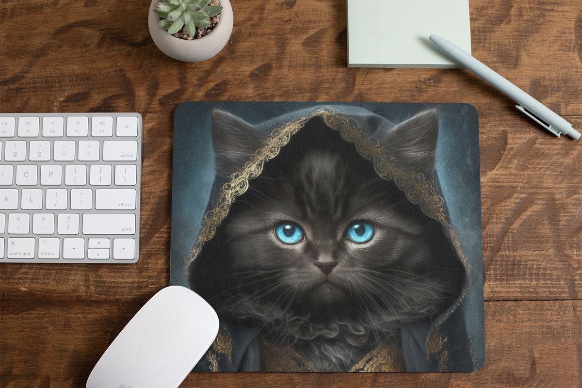 PandatheistE's tweet image. Gothic Hooded Magic Wizard Black Cat, Mouse Pad (Rectangle) etsy.me/3Y3naXb #gothicmousepad #gothiccat #gothmousepad #hoodedcat #blackcat #gothicblackcat #gothichood #cutemousepad #catmousepad