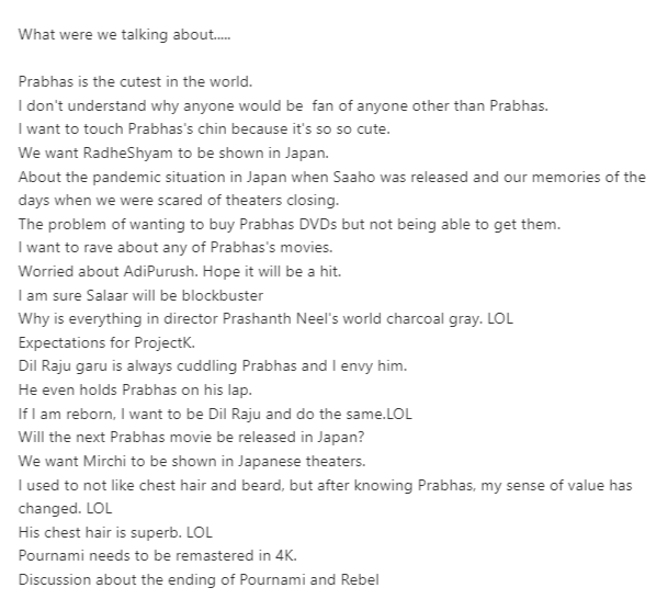 PrabhasADDA2's tweet photo. Japan fans full conversation in space โ
#Prabhas #Salaar #Boggu #Neel #BlackNeel https://t.co/V21Di9YtQf