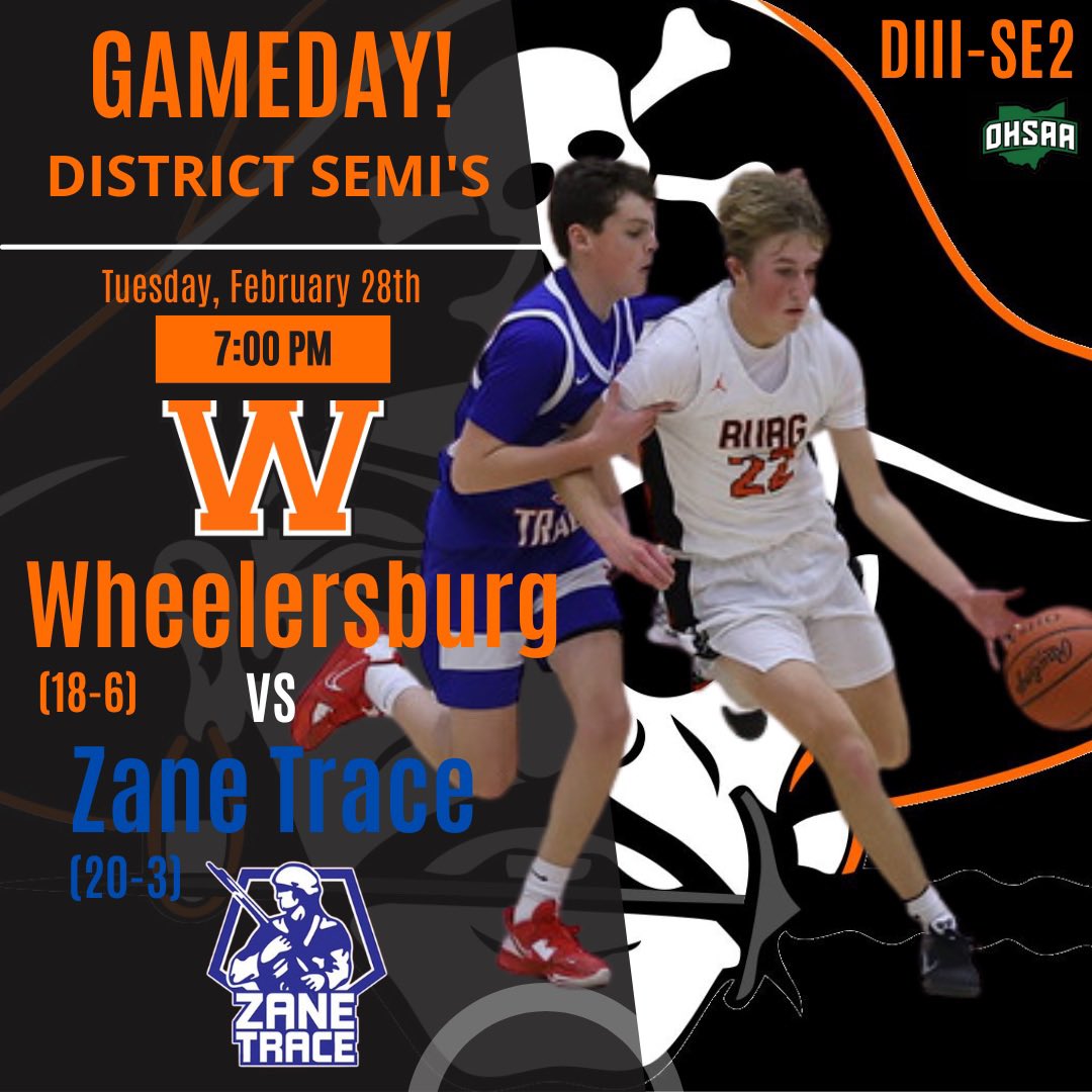 🏴‍☠️🏀PIRATE GAMEDAY🏀🏴‍☠️

DISTRICT SEMI-FINAL 
DIII SE2 R11

🆚️ Zane Trace Pioneers
🏟 Jackson High School Gymnasium 
🕠 7:00 pm
🎟 ohsaa.org/tickets (Not Sold at Gate) $8 adult, $6 student
📺 youtube.com/live/RIly3HDMf…
🛑 Beware of spam video links in comments