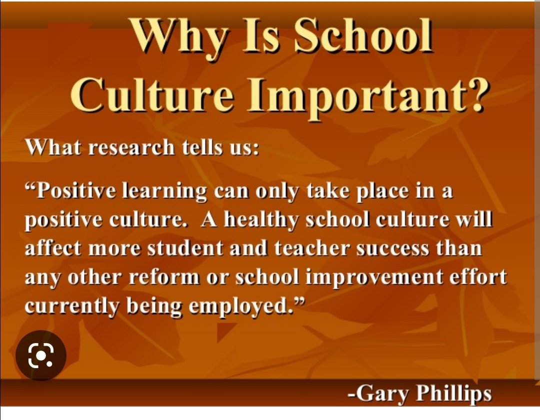 PatrickJMPdsl's tweet photo. Very insightful reading this week about how creating positive School Culture should be at the heart of educational reform efforts - for the benefit of the whole school community. @patriciamannixm @niamhickey @Leaders_SoE #pdsl #leadership https://t.co/7Abv7mfKb6