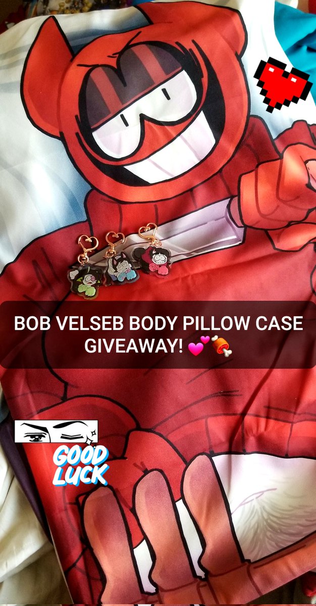 Junjomonstah's tweet photo. HOW2ENTER THE GIVEAWAY! ❤
- Like&amp;Retweet this post! (no QRT)
- Must be following me!
- C0mment which fictional character you like and why!

One winner will get a Bob Velseb Bodypillow case and three charms! I will ship anywhere in the world!! 

Winner will be drawn March 4th! ❤ https://t.co/ZTlWd8Rnye