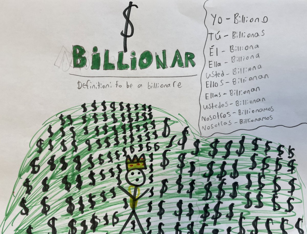 Ms_Stanco's tweet photo. Students got creative 🖍 and made their own verbs today in class! The pretend verbs still followed the conjugation rules we’ve been studying. They loved this activity and we had lots of laughs! @IslipUFSD @IslipMS #isliprising https://t.co/e3MrXsLyCn