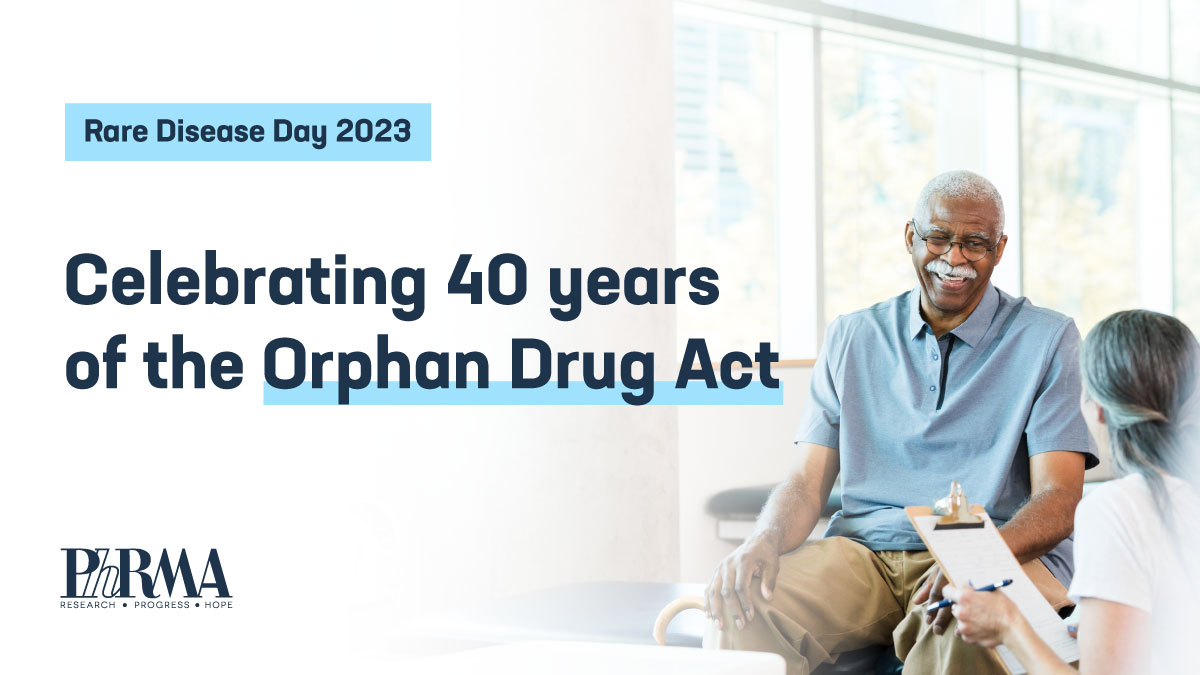 This #RareDiseaseDay, we celebrate 40 years of the Orphan Drug Act, which has helped bring 600 medicines to patients with rare diseases, including 20 FDA approvals in 2022. Innovative policies like these are critical to addressing patients' unmet needs. onphr.ma/3y0ppA8