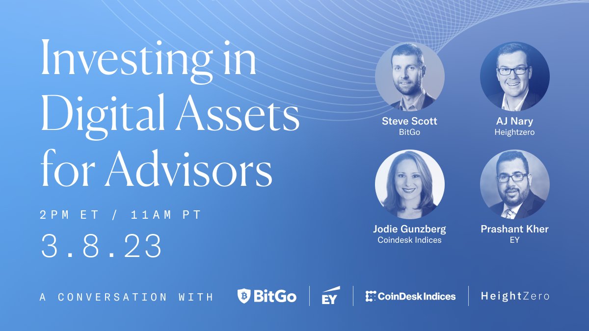 The latest SEC proposal is a sign that the regulatory landscape is changing. 

RIA’s can learn what they need to know in our new webinar with <a href="/EYnews/">EY</a> <a href="/HeightZeroTDAMP/">HeightZero</a> and <a href="/CoinDesk/">CoinDesk</a> Indices.

Topics: 
✅Adoption
✅Custody
✅Scalability bit.ly/3XYABro