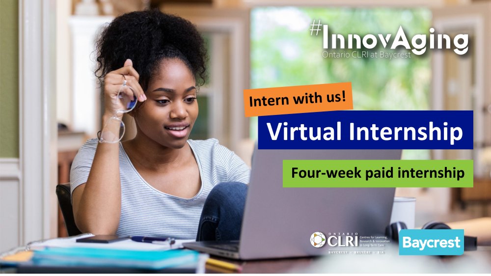 CLRI_LTC's tweet photo. Intern with us this summer! The application deadline for the Virtual Interprofessional Internship in Innovation & Long-Term Care has been extended to March 10th.
Learn more here: https://t.co/bHCattZ2p2
#InnovAging https://t.co/7m9nuMbec3