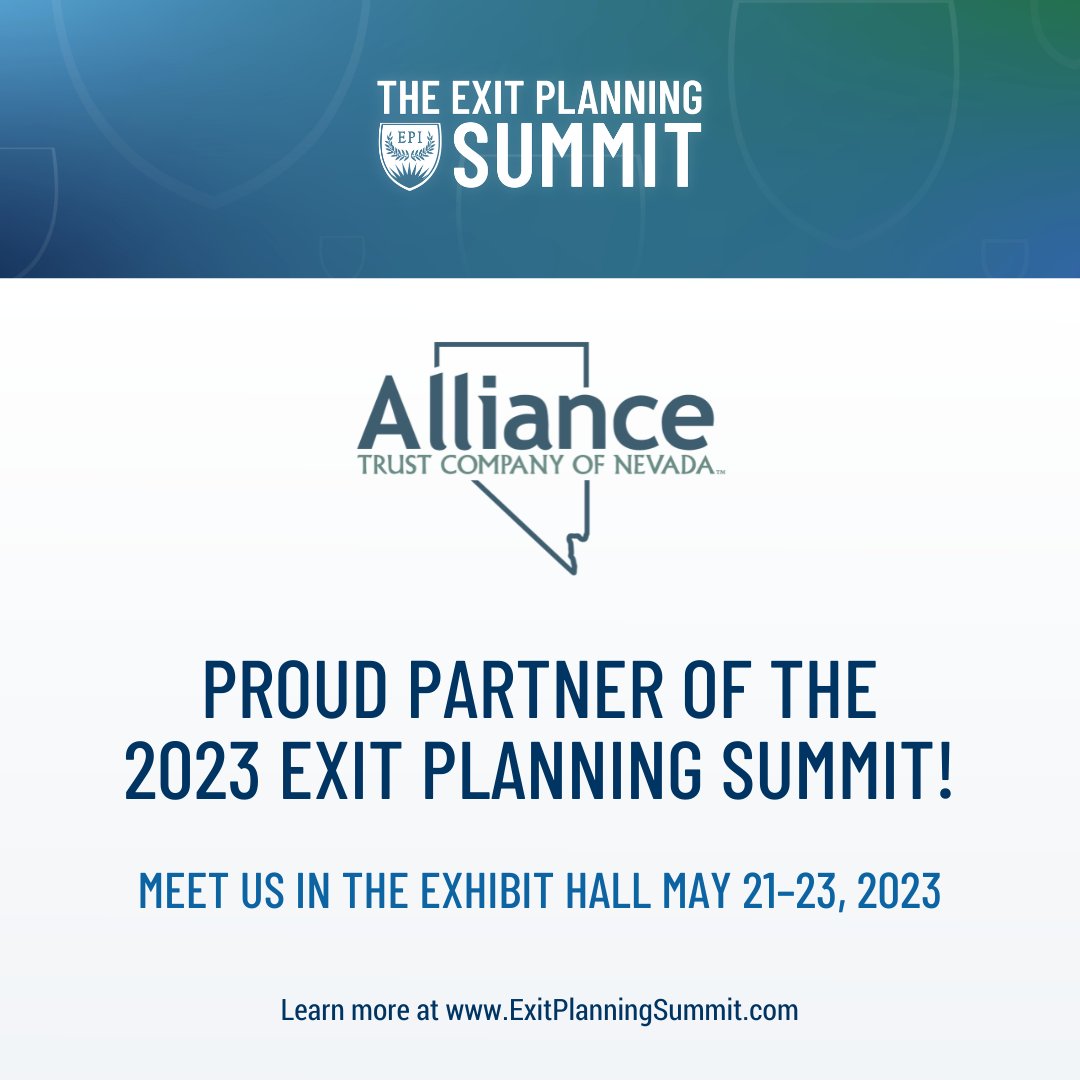 The Exit Planning Summit is a conference where top advisors and business owners come to uncover innovative solutions for their businesses. Alliance is a proud partner of the 2023 Exit Planning Summit. Meet us in the exhibition hall this May!

Learn more: bit.ly/3SD17W8