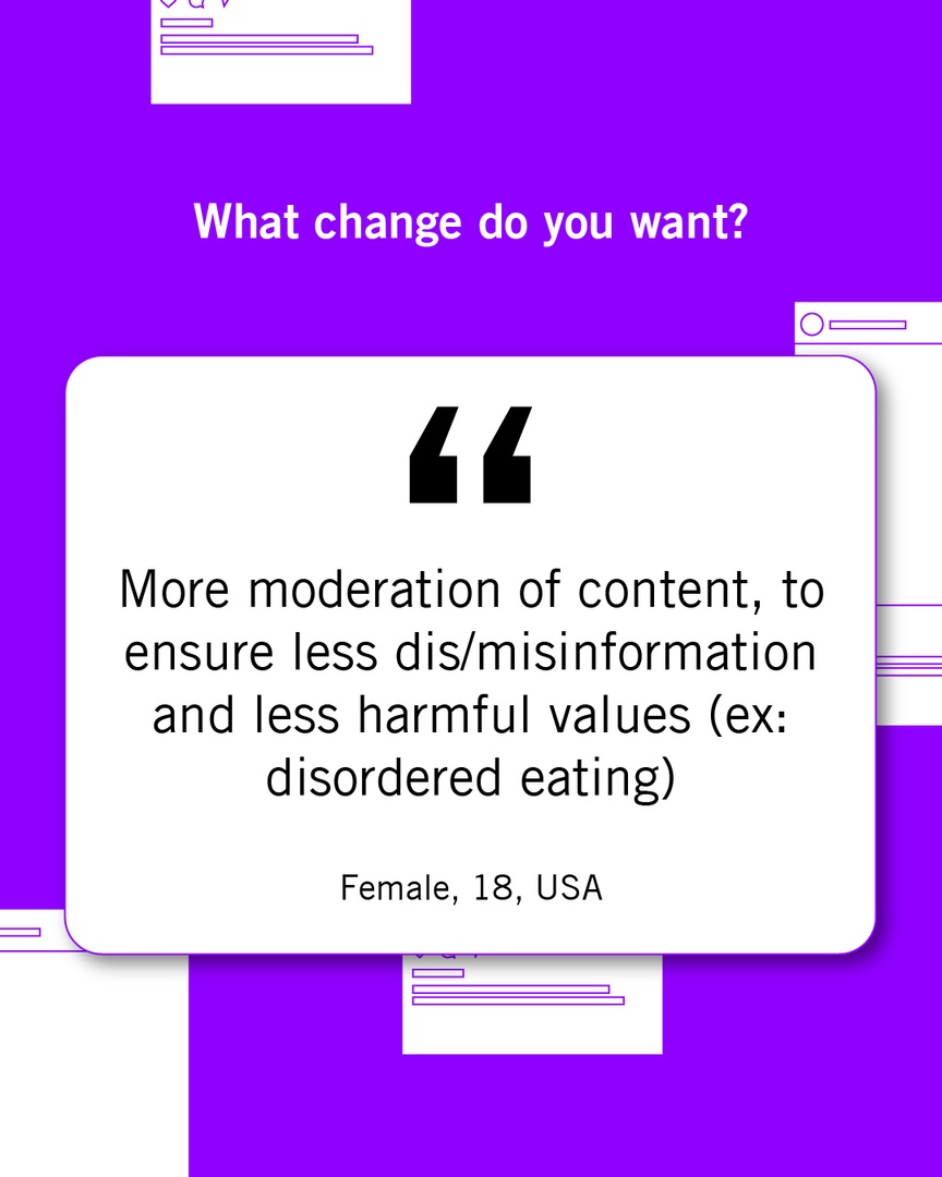 FondationBotnar's tweet photo. 🗣️ Young people want social media channels to be safe and empowering.
But instead they are facing misinformation and violence. ❌
As part of #RIGHTSClick @amnesty surveyed young people to learn how we can make online spaces safer. Here's what they said: https://t.co/lr997SWsyK https://t.co/kxLOQ2Ddrv