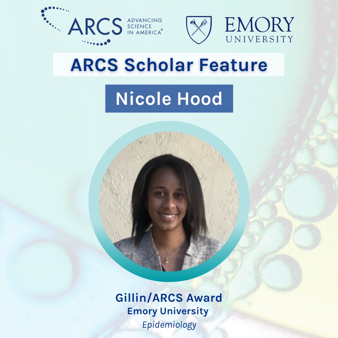 ARCS_Atlanta's tweet photo. #ARCSScholar Nicole Hood is a PhD student studying #Epidemiology at @EmoryUniversity. She is a Gillin/ARCS Award recipient interested in public health and infectious disease research. Learn more about Nicole here: https://t.co/fm0tDIO804  #IamARCSAtlanta @ARCSFoundation https://t.co/bDOJxRtsnV