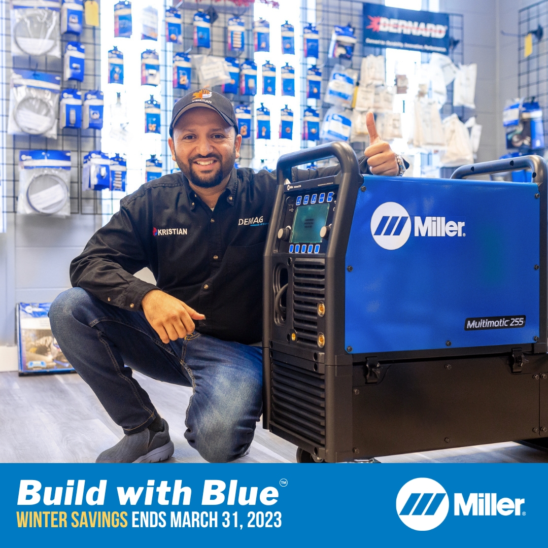 ❄️ Have you cashed in on <a href="/MillerWelders/">Miller Welders</a>' Build with Blue Winter Savings yet? 💙

Today is the last day of February, meaning there's only ONE month left to get a great rebate when you buy select Miller products.

Kristian Saskatoon's Murtaza gives a thumbs-up for #BuildwithBlue!