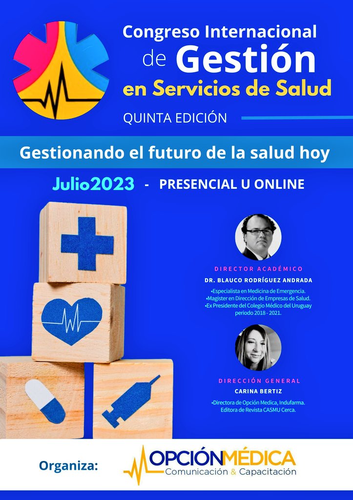 RodriguezBlauco's tweet photo. Congreso Internacional de Gestión en Servicios de Salud 2023
5° Edición
Los esperamos
@MHackem @Vm0rin @eduardohender @LeoCipriani20 @andrea_zumar @Gra_Volpi @drakromero86 @MatiasRocha90 @albertvaccaro21 @DrDanielSalinas @lubillos @AyulLaura @don_Trivi @op_medica @DrFelipeBerta https://t.co/C4dn0Oudsq