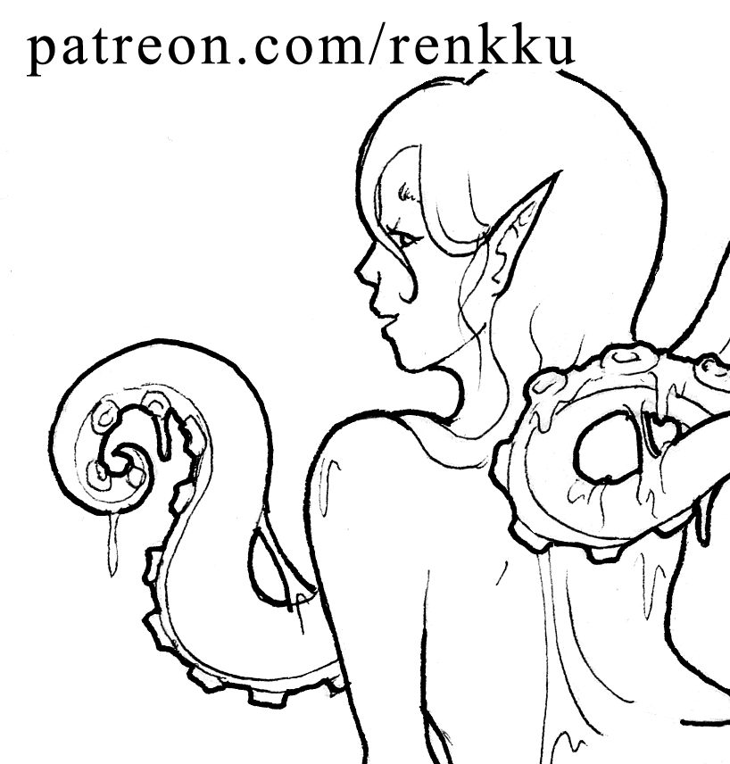 renkutin's tweet photo. Teaser of the nsfw illustration Octopus for patrons in March #monstergirl https://t.co/ATJH7P9JRz