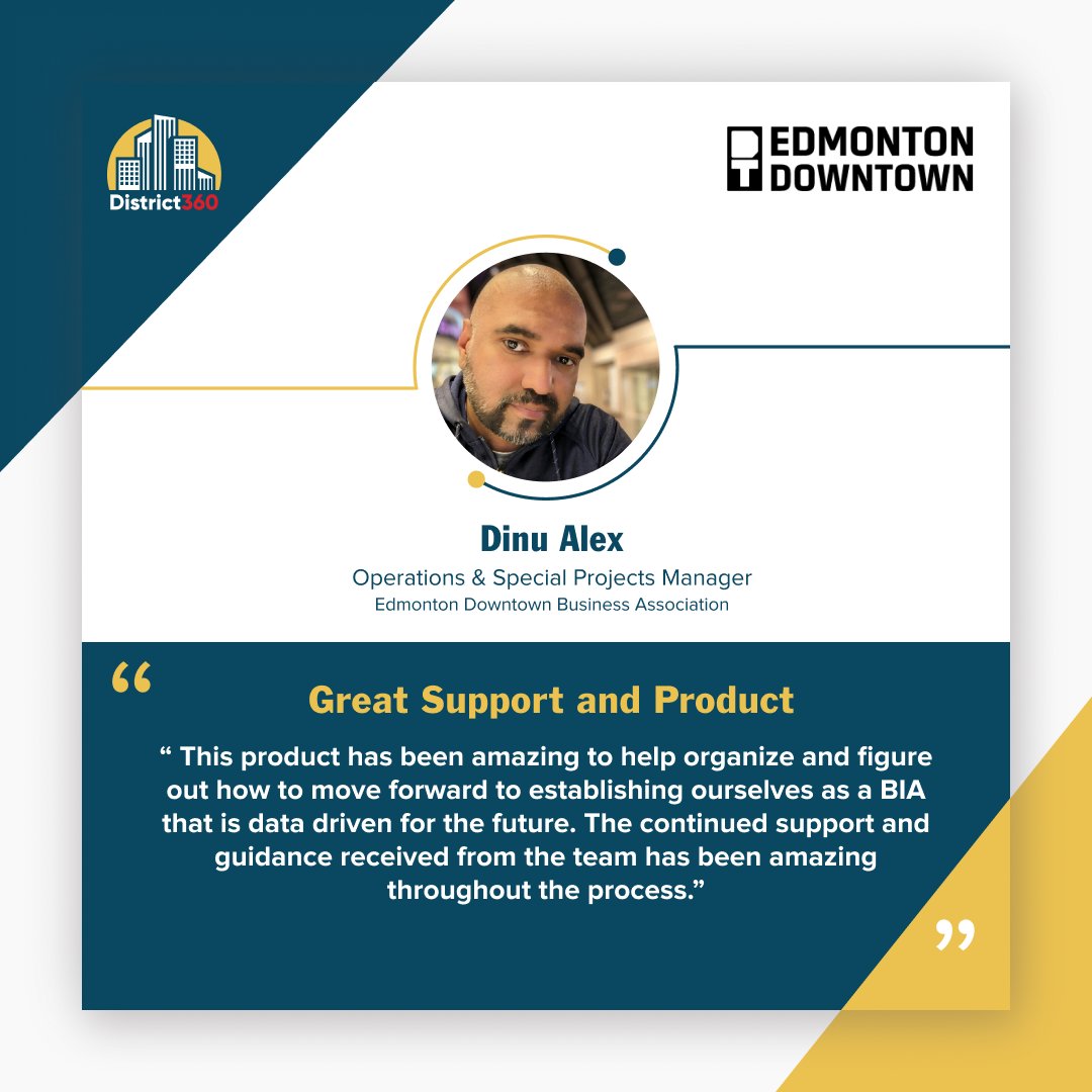 district360's tweet photo. We are so happy to see our stakeholders pouring positive reviews on user-friendliness of District360. π
@edmontondtwn
#thankyou #testimonial #clienthappiness #district360 https://t.co/AlCAF9gN2t