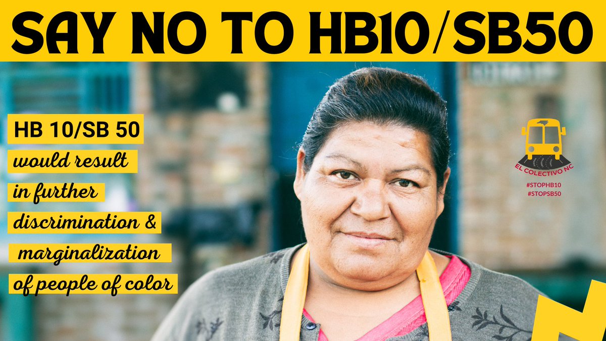 elcolectivonc's tweet photo. #HB10/ #SB50 would allow ICE to terrorize members of our community. Getting a traffic ticket will be considered an acceptable excuse to deport people. #StopHB10 and #StopSB50
@DiamondForNC, @CecilBrockman, @KanikaBrownNC, @RepBeckyCarney, @mcervania, @sarhcrawfordnc, @TheNCRep https://t.co/NshcfIbJQE