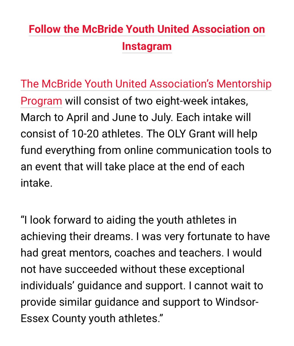 MYUA is thrilled to share that we have been awarded the OLY Canada Legacy Grant from the Canadian Olympic Committee to support our Mentorship Program. We're grateful to have received funding to launch our program.