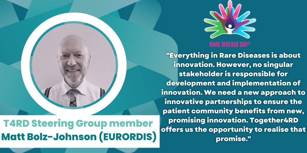 We are honoured to count <a href="/eurordis/">EURORDIS-Rare Diseases Europe</a> <a href="/mattbolzjohn/">matt johnson</a>  as a member of T4RD's Steering Group.

He outlines why collaboration is the 🔑 to unlock solutions to unmet need in #RareDiseases.

#RareDiseaseDay2023 #together4rare