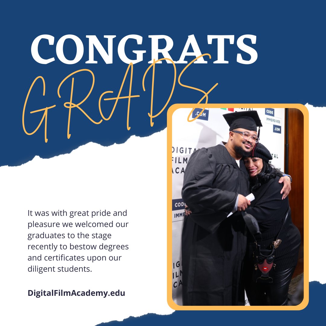 DFANYC's tweet photo. Hats off to the graduates of the Digital Film Academy media programs in both New York City and Atlanta! It was with great pride and pleasure we welcomed our graduates to the stage recently to bestow degrees and certificates upon our diligent students. https://t.co/Q5NNMvMXmM
