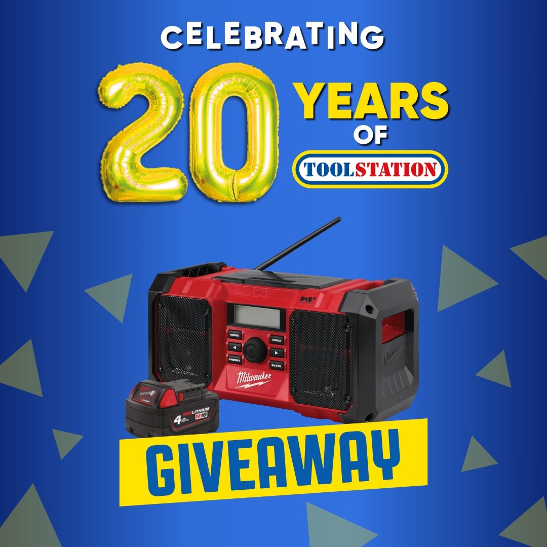 ToolstationUK's tweet image. 🔥 COMPETITION TIME! 🔥

Get ready to turn it up to 11 with this weeks' prize of a Milwaukee Jobsite Radio! 🎶

For your chance to win, just tell us what your favourite song to work along to is and make sure you're following our page 🎤