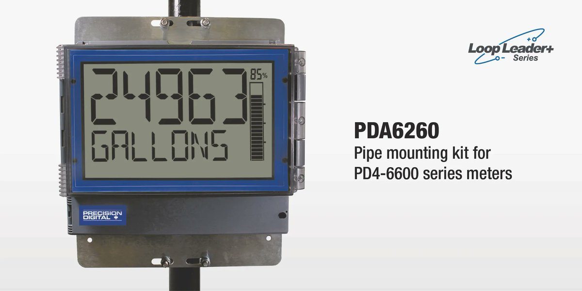 predigcorp's tweet photo. The PDA6260 provides a convenient way to mount the PD4 NEMA 4X Large Display meters to horizontal or vertical 1.5" or 2" pipes. The mounting kit is available in zinc plated steel and includes all necessary hardware to mount the meter. Check it out now https://t.co/QpDqrJZn0F https://t.co/a2eSt7Gu7m