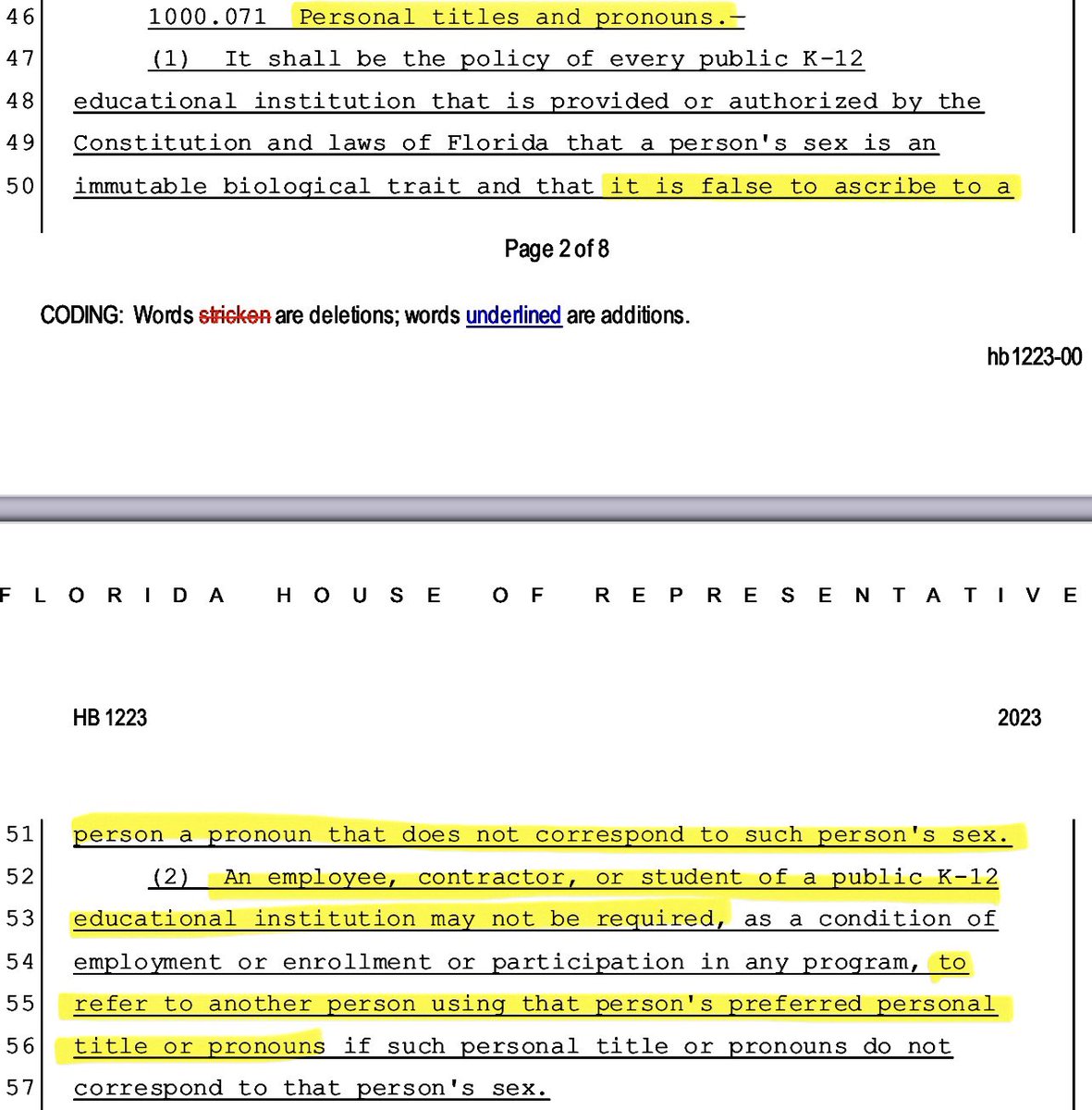 CarlosGSmith's tweet photo. NEW: Ron DeSantis Republicans are pushing to EXPAND #DontSayGay by censoring and excluding LGBTQ people thru 8th grade, even in charter schools.

They also want government regulation of pronouns.

It’s all to distract from their inability to solve real problems. #DontSayTHEY 🧵 https://t.co/9KaoUN0Ccu