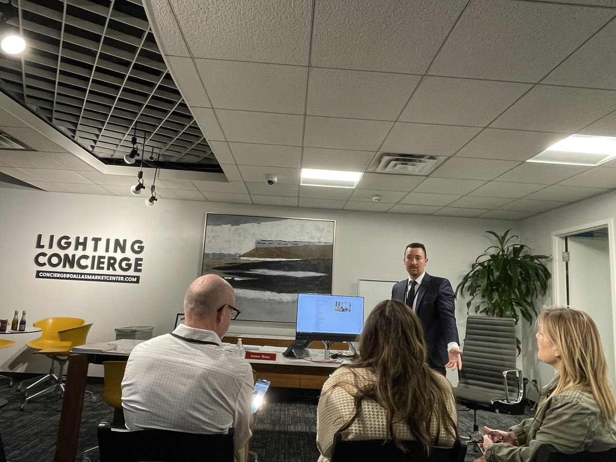 Laura Van Zeyl (@smarthomelaura) on Twitter photo The <a href="/DallasMarket/">Dallas Market Center</a> #Lighting Concierge <a href="/ArturoMaluy/">DMC Concierge</a> presenting at Lighting Last Tuesday. The <a href="/DallasMarket/">Dallas Market Center</a> #Lighting Concierge <a href="/ArturoMaluy/">DMC Concierge</a> presenting at Lighting Last Tuesday.