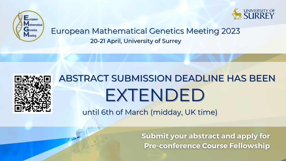 emgm2023's tweet image. Abstract submission for the #emgm2023 has been extended until midday 6th of March; submit your abstract and apply for the @PeopleCentredAI Pre-conference Course Fellowships tinyurl.com/ytpz5mh4 Submit your abstract, come over, and learn with us!