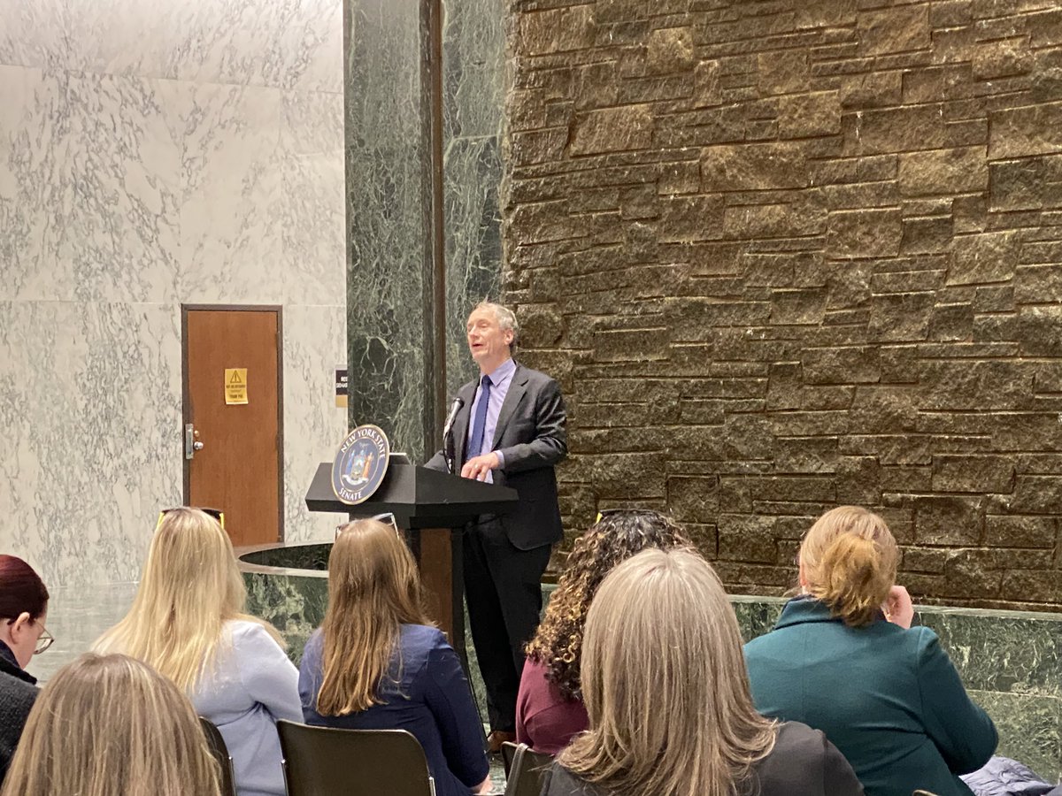 WNYLRC's tweet photo. We are in Albany for #LAD23! Funding libraries is so critical to the development of infrastructure in New York State! Here is @SenSeanRyan speaking at the rally in the well! https://t.co/FdegIDt3TK