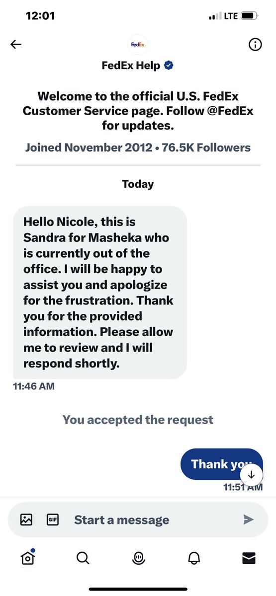 NikkiNicole101's tweet photo. This is how Dishonest @FedExHelp is. My conversation with a rep on. https://t.co/lfSr4P9bJf