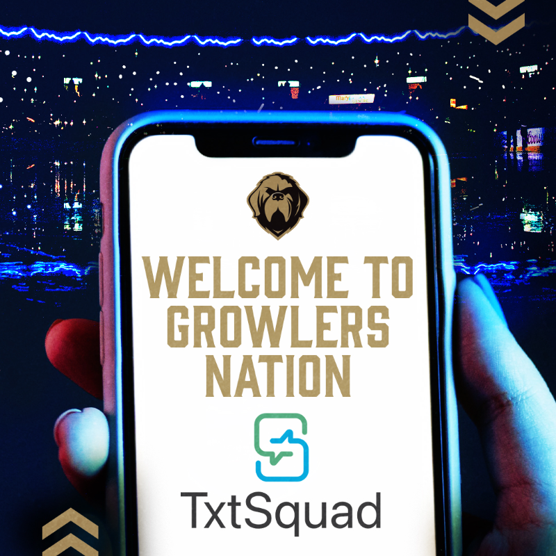 NLGrowlers's tweet photo. The Growlers are proud to announce a new partnership with local tech company @GetTxtSquad to provide enhanced marketing, communications, and fan engagement offerings to the club’s fans and partners.

#STANDonGUARD