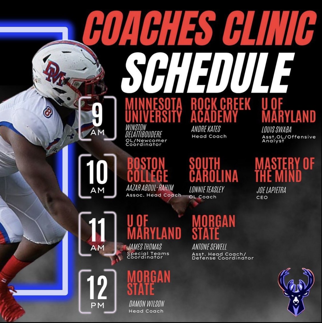 SportsMarkit's tweet photo. Register Today!- 2023 DeMatha Football Coaches Clinic Saturday, March 4th. @stags_football @sportsmarkit - https://t.co/gEoa5z8FcO https://t.co/aJkmN9rFdB