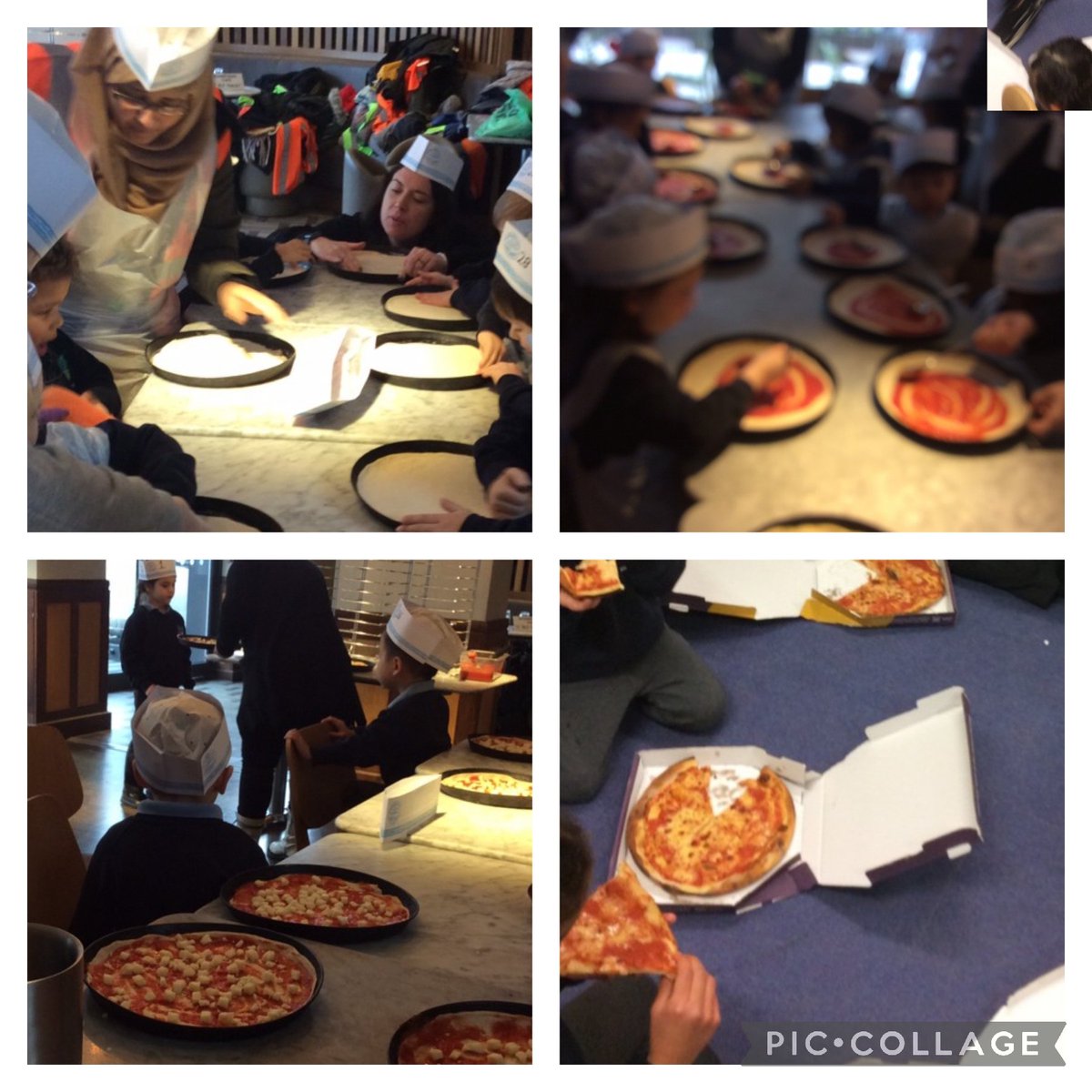 Today Monument Class got on the bus to Mill Hill and ended up at Pizza Express! We had a great time learning about pizza! We were fabulous chefs and enjoyed a pizza party back at school!!