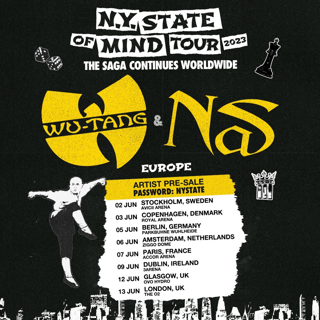 Europe pre-sale up now for #NYStateofMindTour code: NYSTATE shops.ticketmasterpartners.com/wu-tang-clan-n…