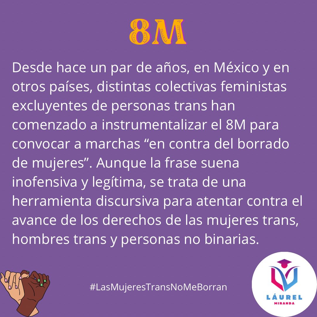 laurelyeye's tweet photo. Ponte alerta 💜💚💖 la #MarchaTERF querrá usar tu digna rabia hacia el patriarcado para atentar contra las personas trans. https://t.co/vAmjr3Pf4n