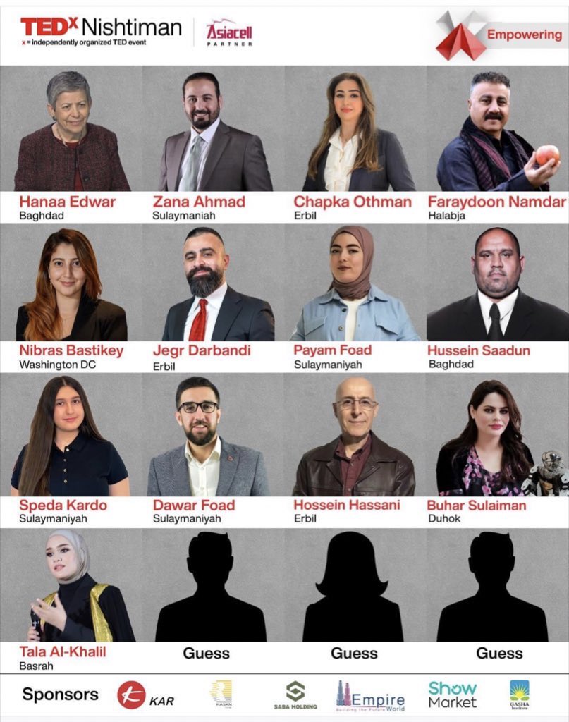Sazan_Mandalawi's tweet photo. Event of the year is a few days away, @TEDxNishtiman is organised by volunteers &amp; led by its founder @rawand_hussen 
I still have to pinch myself every time I see this @TEDTalks event happening in Erbil- what a dream! https://t.co/V3RrJ80etw