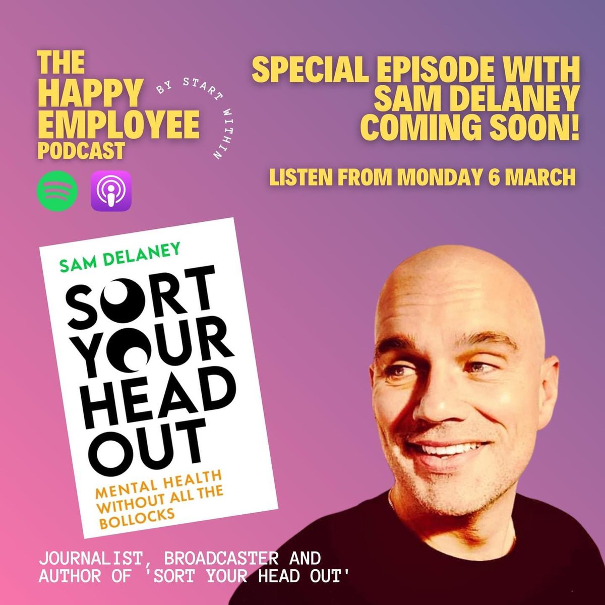 THE HAPPY EMPLOYEE PODCAST 🎙️

Special Episode with Sam Delaney - Coming Monday 6th March!

We are extremely excited to announce that from Monday, you will be able to listen to a BRAND NEW special episode recorded with the captivating @DelaneyMan 👍