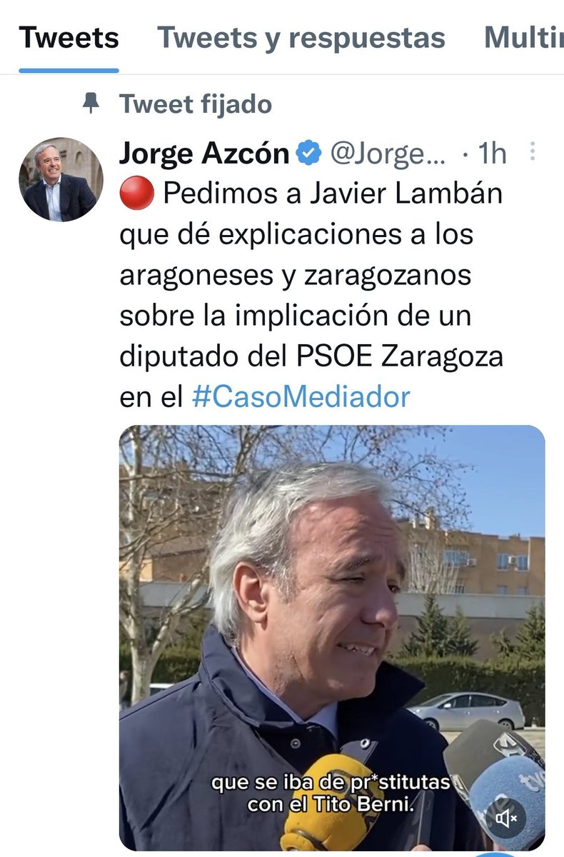 Empezamos fuerte la precampaña. Para esconder lo mío y mis amigos empresarios, enmierdo a otros pero sin dar nombres, que igual me denuncian al no tener pruebas. Este es Azcón. Una joyita.