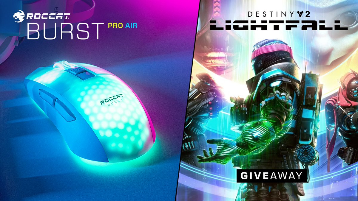 Guardians, welcome to Lightfall! 🤩 

To celebrate #Destiny2's new release, we're giving away a copy of the expansion and a Burst Pro Air 🖱️

To win, simply follow @ROCCAT, like and retweet this post and tag a friend in the comments! 👇