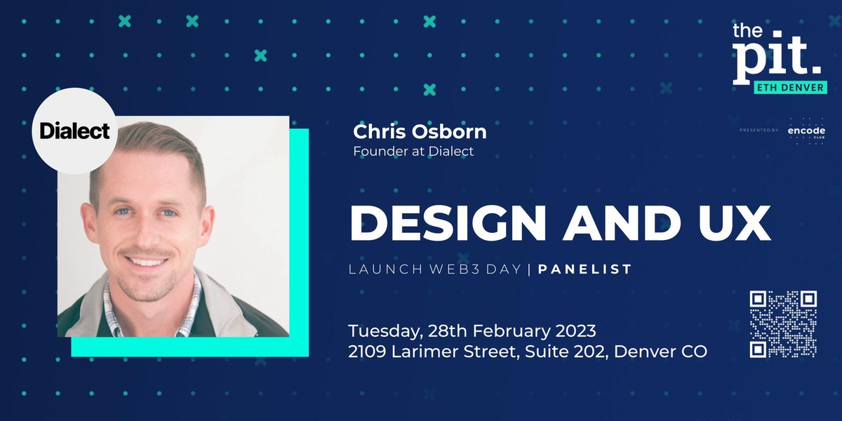 We're on the ground at the #ETHDenver this week ⛰️

Come find us, we'd love to chat

This morning we're at the BUIDL Space, &amp; this afternoon our founder <a href="/aliquotchris/">Chris | Dialect</a> will talk about UX and Design at <a href="/jump_pit/">the Pit 🕳️</a> at 2p