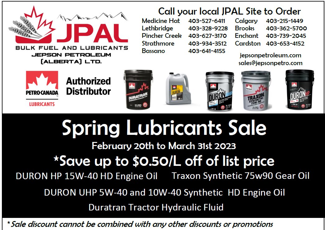 JPALBulkFuel's tweet image. Jepson Petroleum’s Annual Alberta Lubricant Sale has started.  Get your equipment ready for the Spring.  Save up to $0.50/L on select lubricants. #petrocan #hdeo #oils #pcli