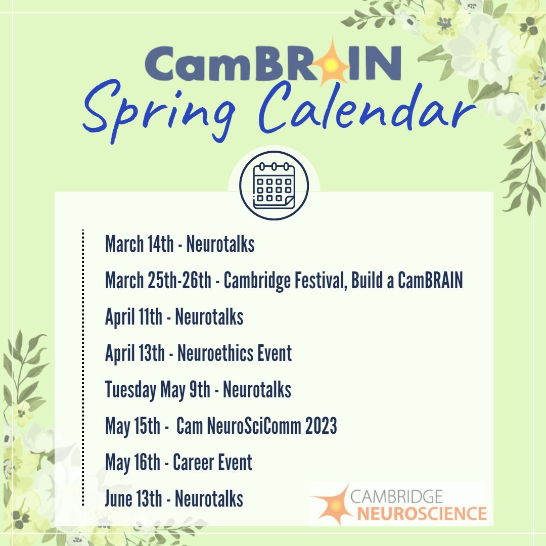 How much more 🧠 fun can you squeeze in??? 
So much on this and next term - are you going to join us for any of the events below?
Get involved! 
#scicomm #publicengagement #brainfun #neuroethics #neurojobs