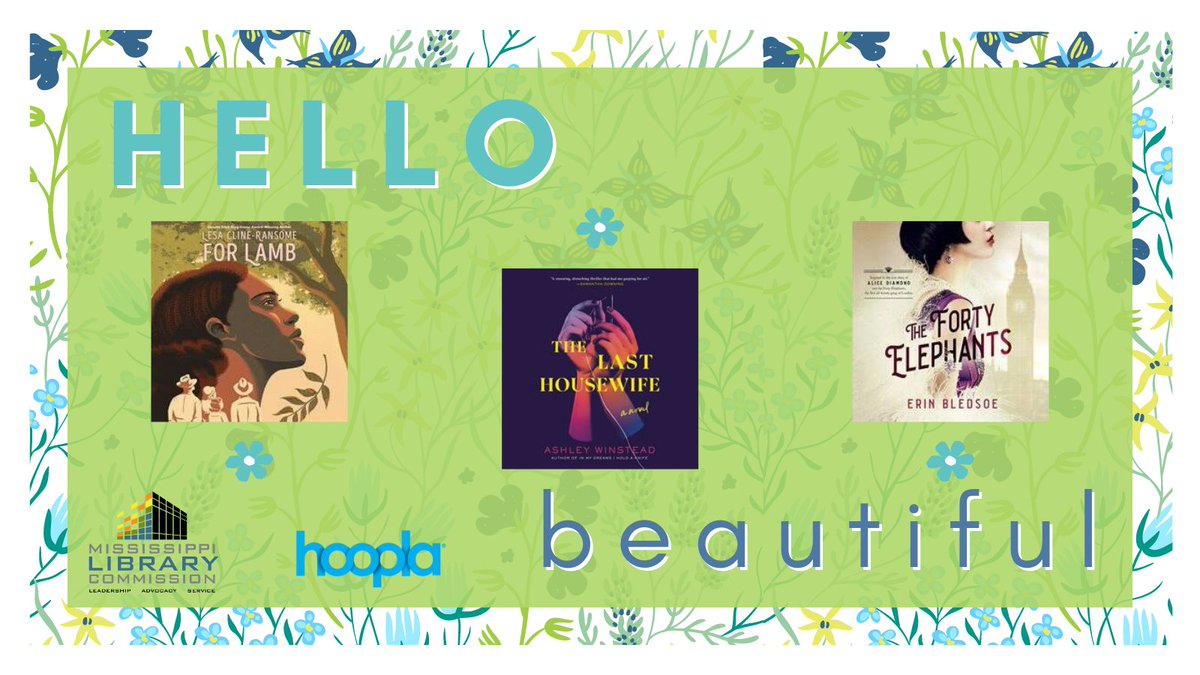 MSLibraryComm's tweet photo. Hey there gorgeous! 😘

March's square on the #ReadWithMLC reading challenge is to read a book with a pretty cover. Check out these books, all of which we think look pretty dang good, via hoopla! #MSLibraries #BookTwitter https://t.co/m44kWUgGtR
