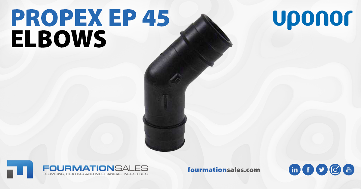 4MationSales's tweet photo. Designed to make installation faster and easier, @uponor's #ProPEX EP 45 #Elbows allow for directional changes in #Plumbing systems, eliminating the need for multiple fittings and reducing the risk of leaks. 

Contact #FourMationSales to learn more. https://t.co/mfDDtsFseN https://t.co/Q2P0EmKVEP