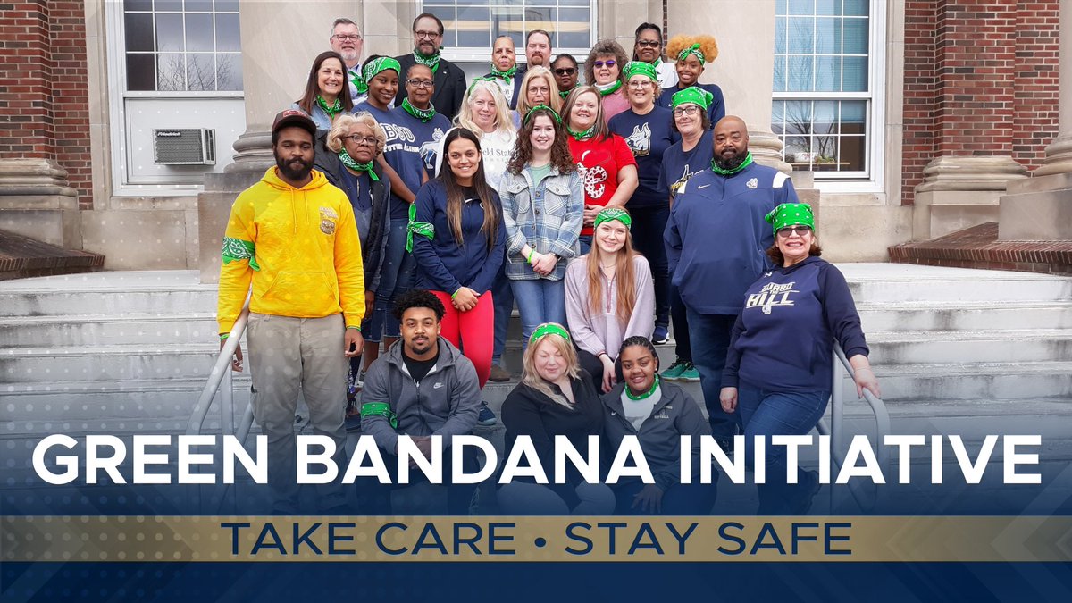 By being a part of statewide efforts like the Green Bandana Initiative, Bluefield State continues to take steps forward in mental health in its commitment to student well-being. 💚🎗️ #BStateSafe