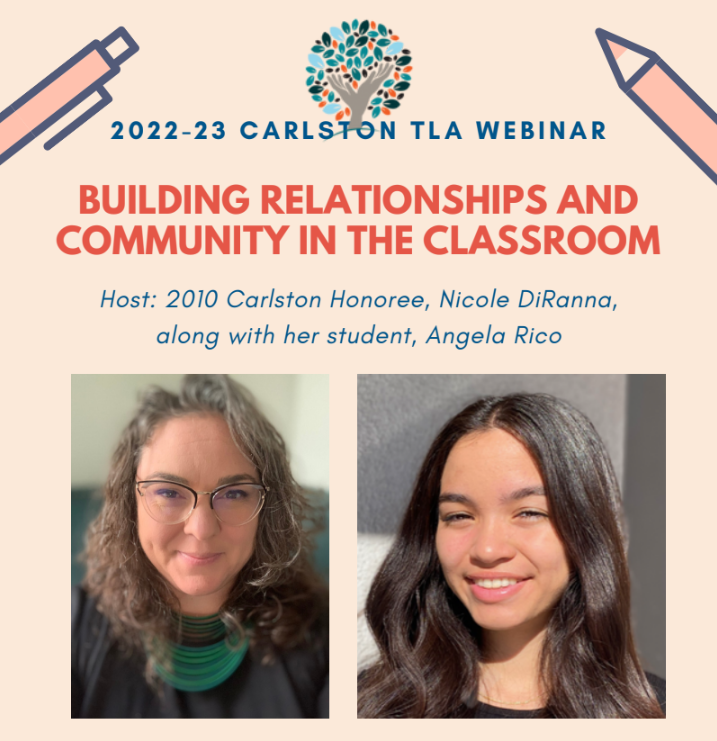 A huge shout-out to @msdiranna & #SanMarcos High School student, Angela Rico, for co-presenting on Building Community in the Classroom on behalf of the @CarlstonFam! Way to represent #SMUSD 🎉