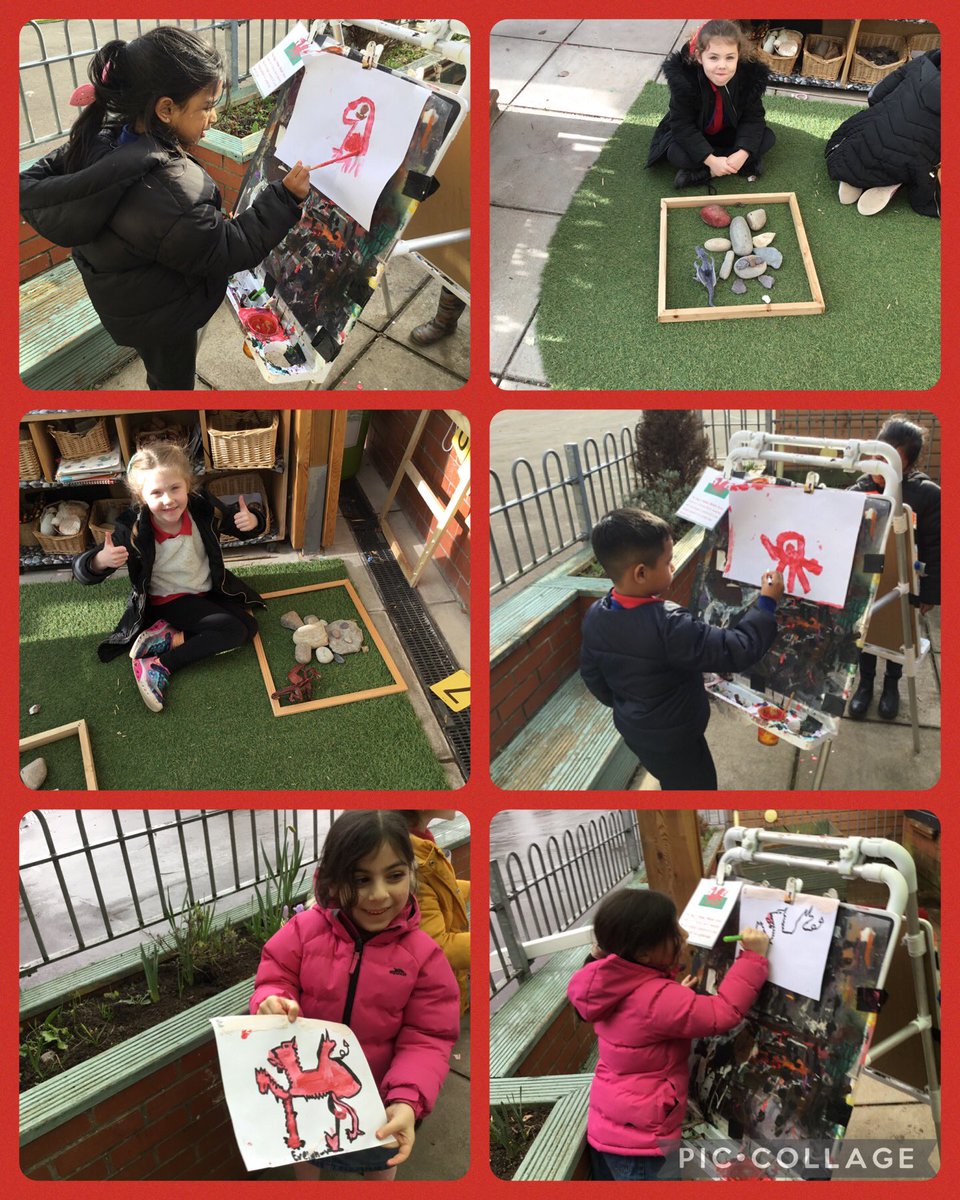 Amser Talent, we have painted welsh dragons and explored natural materials to create 3D dragons independently.<a href="/HTPSchool/">Herbert Thompson</a>#creativecontributos#EXPArts#HTPSM&amp;N