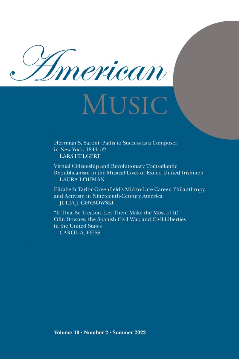 Carol A. Hess (<a href="/UCDavisMusic/">UC Davis Music</a>) draws on previously untapped primary sources to weigh music critic Olin Downes's activism during the Spanish Civil War alongside its subsequent repercussions and historical import in Vol. 40, Iss. 2 of American Music. muse.jhu.edu/pub/34/article…