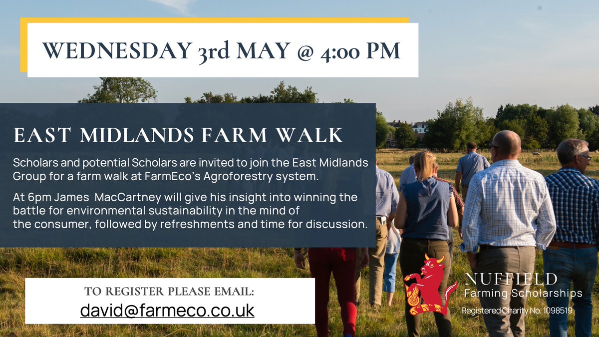 Nuffield Farming (@nuffieldfarming) on Twitter photo š³Donāt forget both Scholars and prospective Scholars can join our East Midlands group for a farm walk at <a href="/farmecodavid/">Farmeco Community Care</a>!
šØTo sign up, please email david@farmeco.co.uk. š³Donāt forget both Scholars and prospective Scholars can join our East Midlands group for a farm walk at <a href="/farmecodavid/">Farmeco Community Care</a>!
šØTo sign up, please email david@farmeco.co.uk.